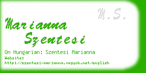 marianna szentesi business card